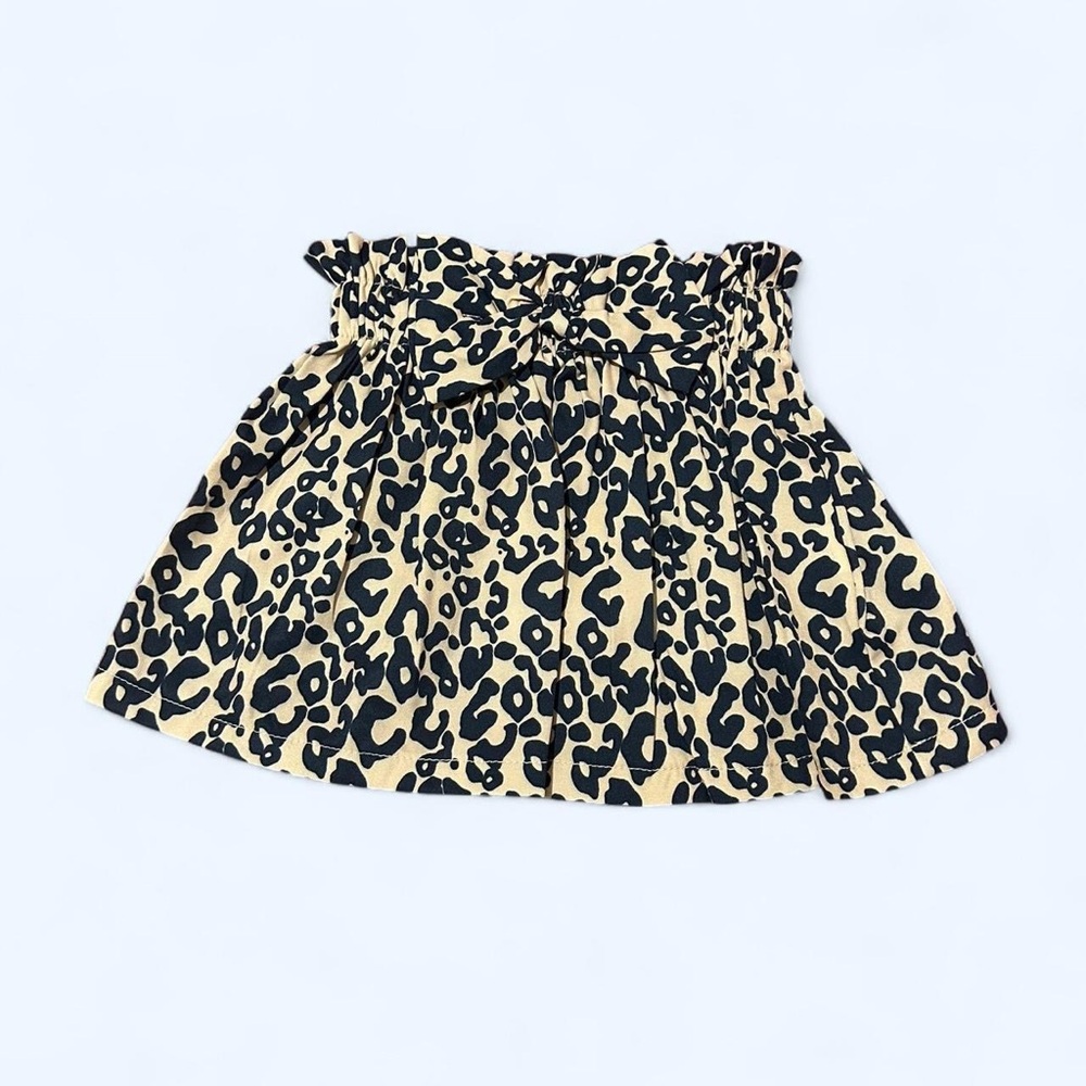 Infant baby girl Cheetah bow skirt
